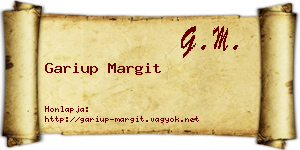 Gariup Margit névjegykártya